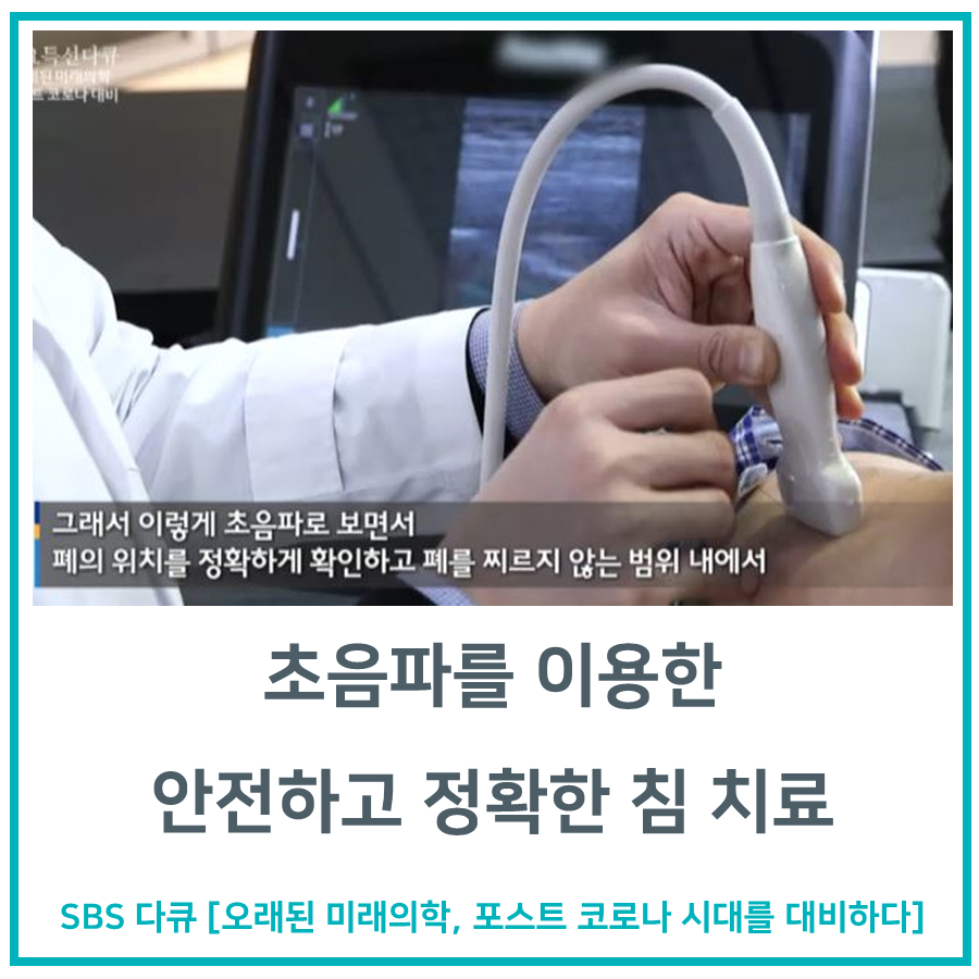 의사가 환자의 팔에 초음파 탐촉자를 대고 초음파 모니터를 보며 진료하는 모습 — 초음파 유도하 약침 시술 | 서울 바로한의원