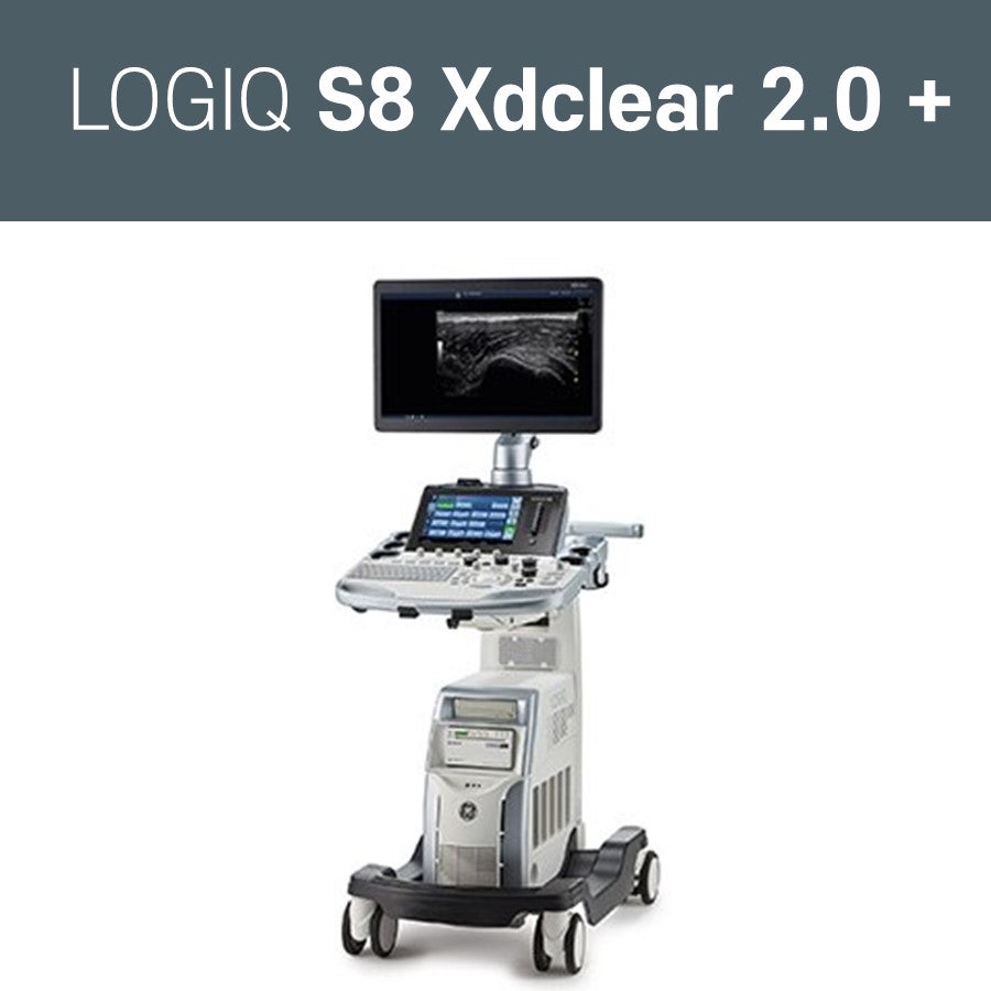 GE LOGIQ S8 Xdclear 2.0+ 초음파 진단기 본체와 화면에 보이는 초음파 영상 — 초음파 정밀 진단 | 서울 바로한의원 초음파 약침·도침·침도