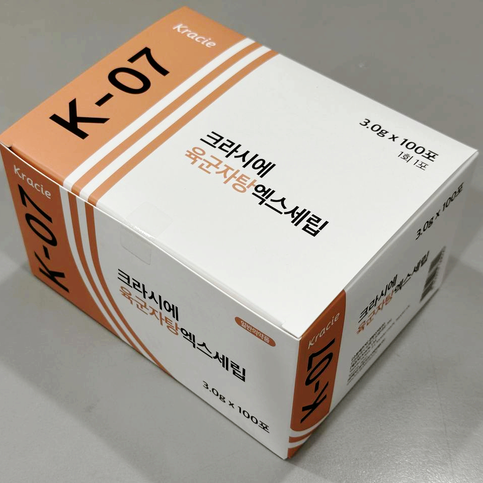 크라시에 육군자탕 엑스세립 3.0g x 100포가 담긴 상자입니다.